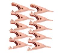 HOLIDYOYO 10 pièces Pinces Crocodile Métalliques Cuivre Pur Compactes et Plates pour Tests Électriques Connexions Temporaires Soudure et Mesure de Fils