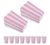 HOLIDYOYO 100 Boîtes à Pop-Corn en Papier Rayé Rose Résistantes à L’Huile Petite Taille pour Soirées Cinéma Fêtes et Snacks - Cartons à Popcorn Vintage Multifonctions Barquettes à