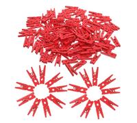 HOLIDYOYO 100pièces Pins à Linge Bois Naturel pour Suspendre des Photos des Peintures Œuvres Art Robustes Et Durables Pack De Rouge