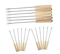 HOLIDYOYO 18 pcs Fourchettes à Fondue Acier Inoxydable avec Manche Ergonomique Ustensiles Résistants Chaleur pour Fromage Fruits Barbecue et Pique-