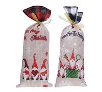 HOLIDYOYO 1ensemble Housses De Bouteille De Jute De Carton avec Motifs Festifs Décoration pour Bouteilles De Accessoire pour Et De