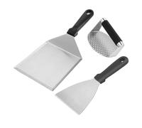 HOLIDYOYO 1ensemble Set Outils De Barbecue Acier Inoxydable Presse à Burger Spatule Et Presse à Viande Pour Grillades Extérieur