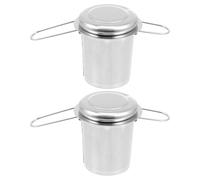HOLIDYOYO 2 ensembles Filtre à Thé Acier Inoxydable avec Mailles Fines Infuseur à Double Anse Lot de Filtres Réutilisables pour Thé Vrac Adapté Maison Bureau
