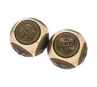 HOLIDYOYO 2 Pièces Boules Baoding Laiton avec Gravure Six Faces pour Exercice Main Relaxation Du Stress et des Doigts Accessoire Fitness Zen et