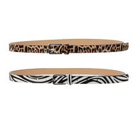 HOLIDYOYO 2 Pièces Ceinture à Rayures Zébrées et Léopard en Simili Cuir, Ceintures pour Femmes, Style Concis et Mode, pour Accompagner des Tenues Décontractées au Quotidien