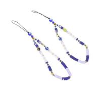 HOLIDYOYO 2 pièces Chaîne de Téléphone Portable DIY Pâte Modeler Accessoire Léger et Décoration Bohème avec Perles Anti-perte pour Femmes et Filles