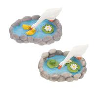 HOLIDYOYO 2 Pièces Figurines de Canard et Fleur de Lotus Ornements Miniatures pour Bassin Décor Créatif pour Salon et Espace Extérieur
