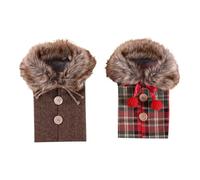 HOLIDYOYO 2 Pièces Housse de Bouteille de Vin Noël Réutilisable avec Col en Tissu Doux pour Décoration Festive et Emballage Cadeau