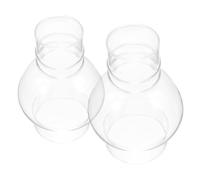 HOLIDYOYO 2 Pièces Lamp Glass Chimney Replacement Vintage Glass Hurricane Lamp Shades Height With Base Diameter For Oil Lanterns