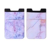 HOLIDYOYO 2 pièces Porte-Cartes Adhésif pour Téléphone avec Design Marbre Support Multifonction Compatible Cartes Identité et Crédit Lot de Rouge