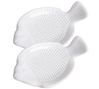 HOLIDYOYO 2 Pièces Râpe Manuelle en Céramique Blanche de Poisson