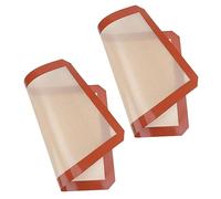 HOLIDYOYO 2 pièces Tapis de Cuisson Silicone Réutilisable Antiadhésif pour Four et Pâtisserie Résistant Chaleur Antidérapant pour Macarons Cookies et Gâteaux