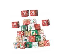 HOLIDYOYO 24 Pièces Calendrier de Boîtes de Noël Numérotées Papier Boîtes Cadeaux Décoratives et Emballage pour Friandises Support Festif Léger pour Fêtes