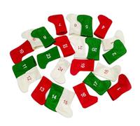 HOLIDYOYO 24pièces Chaussettes Décoratives De Noël Lot Compte à Rebours Et Ornements Suspendus pour Décoration De Noël