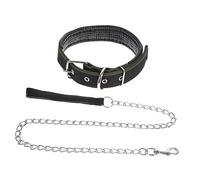 HOLIDYOYO 2Pièces Collier Chien Noir avec Ensemble de Convient Aux Animaux de Compagnie Accessoire Durable pour Sport Plein Air