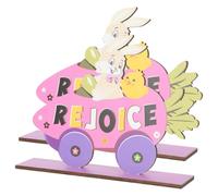 HOLIDYOYO 2pièces Panneau De Décoration Bois pour Pâques Enseigne De Table Bois Rejoice Ornements Printaniers pour Ambiance Festive Maison