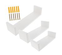 HOLIDYOYO 3 Pièces Ensemble de Panneaux de Stockage étagère à Murale étagères murales Chambre à Coucher étagère Murale Monter présentoir Mural étagère de Stockage Bois Blanche