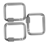 HOLIDYOYO 3 pièces Mousquetons Multifonctionnels Durables pour Camping Randonnée et Escalade Porte Clés Sécurisés Argentés avec Boucle Résistante