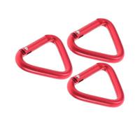 HOLIDYOYO 3 pièces Mousquetons Triangulaires Aluminium Clips de Verrouillage pour Escalade Randonnée Camping et Utilisation Design et Portable Couleur Rouge Capacité de Charge