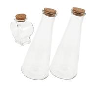 HOLIDYOYO 3 pièces Set de Bouteilles Verre pour Cérémonie Sable Mariage avec Bouchons Liège Flacons Verre Transparent pour Souhaits Décoration et DIY Invités Mariage