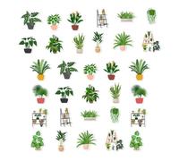 HOLIDYOYO 32pièces Autocollants Magnétiques Plantes Bonsai Magnets Vivid pour Réfrigérateur Décorations De Cuisine Et Bureau Faciles à Installer Et Robustes