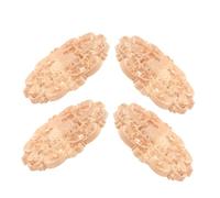 HOLIDYOYO 4 pièces Appliques Bois Rondes Non Peintes Décorations Sculptées Durables pour Meubles Ornements Centraux et Coins pour Décoration Intérieure DIY