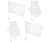 HOLIDYOYO 4 pièces Drapeaux à Main Blancs avec Hampe pour Compétition Sportive Extérieure DIY