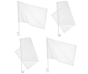 HOLIDYOYO 4 pièces Drapeaux à Main Blancs avec Hampe pour Compétition Sportive Extérieure DIY