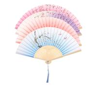 HOLIDYOYO 4 pièces Éventails Pliants Bambou Accessoires Portables pour Mariage Danse et Photos Rétro Éventails Chinois à Main Légers et Compacts