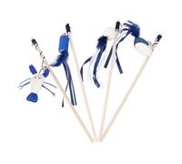 HOLIDYOYO 4 pièces Lot de Jouets pour Chat Baguette avec Clochette et Plumes Manche Antidérapant Interactif pour Actifs et Relations Renforcées Styles Aléatoires