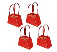 HOLIDYOYO 4 pièces Papier pour avec Poignées de Fleuriste Élégant et Pratique pour de Plantes Rouge