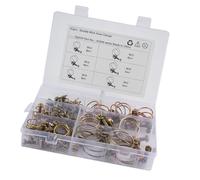 HOLIDYOYO 42pièces Collier de Serrage Double Fil Réglable Collier Métallique pour Tubes Serre-joint Flexible Renforcé Fil Ajustable pour Tuyaux Eau et Huile