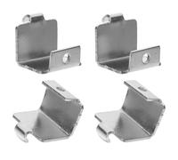 HOLIDYOYO 4pcs Clips de Support D'étagère pour Réfrigérateur et Congélateur en Acier Inoxydable Argenté Surface Polie, Crochets Sûrs pour Support de Balconnet Frigo