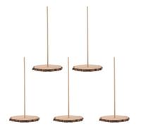 HOLIDYOYO 5 Pièces Socle de Sapin de Noël en Bois, Base Ronde Rustique | Bois à Texture Visible, Montage Simple par Emboîtement, Style Ferme pour Décorateurs et Ateliers