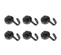 HOLIDYOYO 6 Pièces Crochet Magnétique Rotatif Multipurpose | Aimant Noir, Usage Hôtel et Salon, Rangement Pratique, Patère Aimantée, Lot Unique