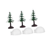 HOLIDYOYO 6 pièces Kit de Ornements Miniatures Igloo et Sapins de Noël Modèles de Décoration Hivernale pour Bureau et Maison Figurines Neige Artificielle et Village Hiver