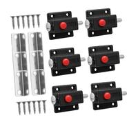 HOLIDYOYO 6 pièces Loquet à Bouton Poussoir Noir pour Armoire Loquet à Ressort Abs et Alliage de Zinc Verrou de Porte Coulissant pour Meubles Accessoires de Quincaillerie Sécurisés