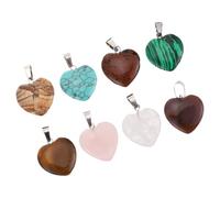 HOLIDYOYO 8 pièces breloques en forme de cœur en pierre naturelle pour création de colliers artisanaux et accessoires de bijouterie féminine