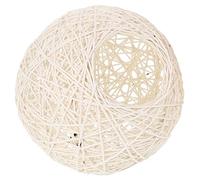 HOLIDYOYO Abat-jour en Rotin Tressé Style Rustique pour Lustre Boule, en Coton Lin Blanc, pour Créer une Ambiance Romantique à Domicile ou Restaurant