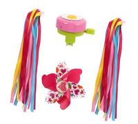 HOLIDYOYO Accessoires Guidon Vélo Garçon et Filles Sonnette et Rubans, Ensemble 3 Pièces pour Garçons et Filles, Compatible Vélo et Trottinette pour Loisirs en Plein Air