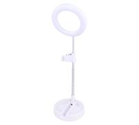 HOLIDYOYO Anneau Lumineux LED Blanc Multifonction avec Support Téléphone Réglable Lampe de Bureau pour Maquillage Selfie et Streaming Lumière Douce et Réglable Adaptée à Dc500