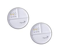 HOLIDYOYO Assiette En Céramique à 3 Compartiments 2 Pièces, 3 Coques, Fond Antidérapant, Compatible Lave-vaisselle Et Micro-ondes, Repas Diététiques, Usage Maison