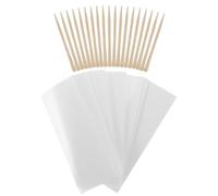 HOLIDYOYO Bandes de Cire Jetables 100 Pièces et Bâtonnets en Bois 100 Pièces Ensemble D’épilation Corps Visage Non-tissé Usage Unique Hygiénique Soins Personnels pour Femmes