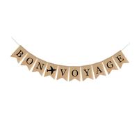 HOLIDYOYO Bannière Suspendue Voyage en Toile de Jute Rustique, Banderole de Fête Nautique Bords Renforcés Anti-Effilochage, Décoration pour Fête de Croisière et Adieu
