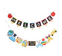 HOLIDYOYO Bannière Welcome Back To School Décoration Suspendue pour Fête de Rentrée Scolaire Accessoire Photo et Accueil pour Salle de Classe Mur ou Fenêtre
