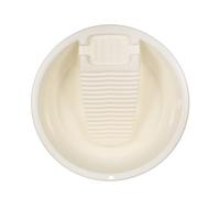 HOLIDYOYO Bassine à Linge Portable Petite Taille Couleur Crème avec Planche à Laver Intégrée Rainurée pour Lavage Mains, Bac à Lessive Multifonction pour Maison, Voyage et Camping, Matériau