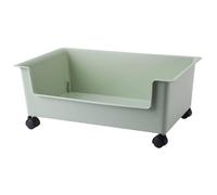 HOLIDYOYO BibliothèQue sur roulettes Bac De Rangement en Plastique 39.5X28.4X15.7Cm Organisateur Mobile pour Livres Et Articles Divers Au Bureau Et Dortoir