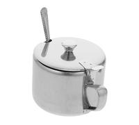 HOLIDYOYO Boîte à Condiments Acier Inoxydable Avec Couvercle Et Cuillère Pot à Épices Compact Pour Cuisine Maison Et Restaurant Récipient De Rangement Pour Épices Et Assaisonnements