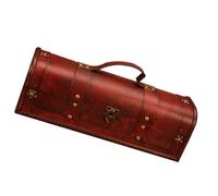 HOLIDYOYO Boîte à Vin Vintage en Bois Rouge Coffret Présent Rétro pour Bouteille Unique Emballage Élégant avec Boucle Métallique pour Rangement Décoration et Présents de Vin