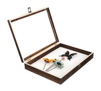 HOLIDYOYO Boîte de Présentation en Bois pour Spécimens d’Insectes Vitrine Couvercle Acrylique Transparent Dimensions 365 X 26 X 55 CM Boîte de Rangement Anti-Poussière Intérieur en